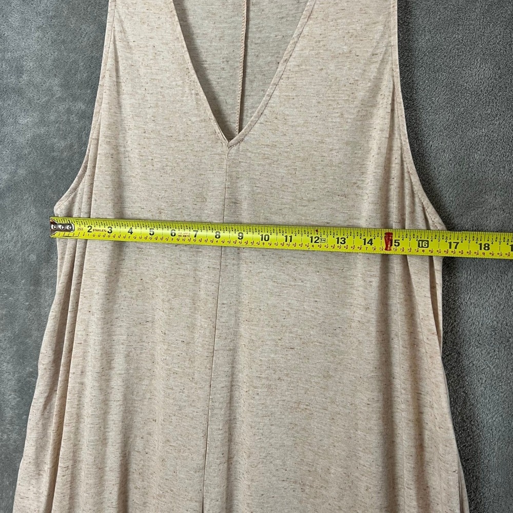 Free People Beach Jumper Womens SP Beige Wide Leg Boho Hippie Vacation Linen - Picture 9 of 10